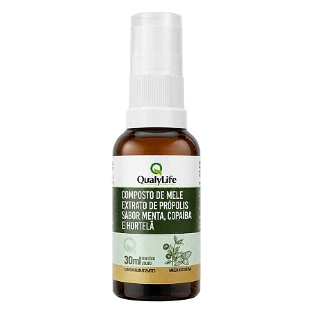 Spray Extrato De Própolis E Menta 30ml Qualylife