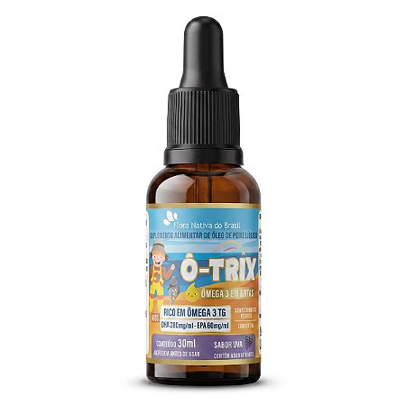 Ô-trix Ômega 3 Kids Dha + Epa Sabor Uva 30ml Flora Nativa