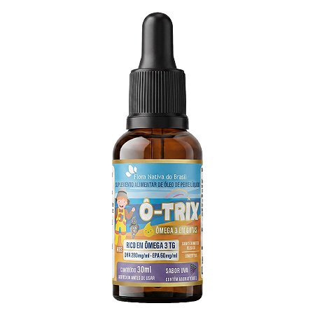 Ô-trix Ômega 3 Kids Dha + Epa Sabor Uva 30ml Flora Nativa