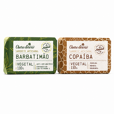 Kit Sabonetes Barbatimão 110g + Copaíba 110g Cheiro De Ervas