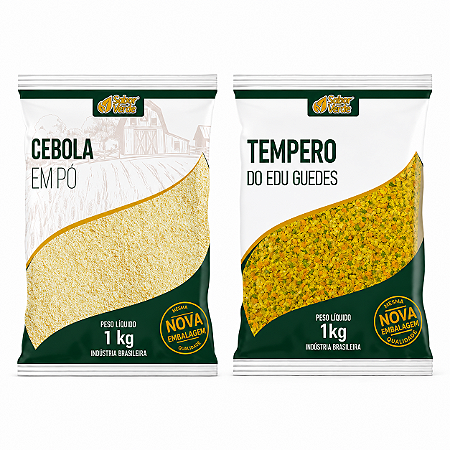 Kit Cebola Em Pó 1kg + Tempero Do Edu 1kg Sabor Verde