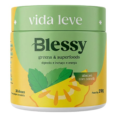 Greens & Superfoods Sabor Abacaxi com Hortelã 210g Blessy