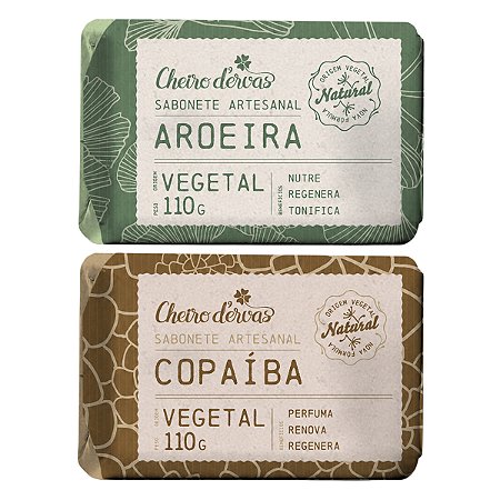 Kit Sabonete de Aroeira + Copaíba 110g Cheiro D'Ervas