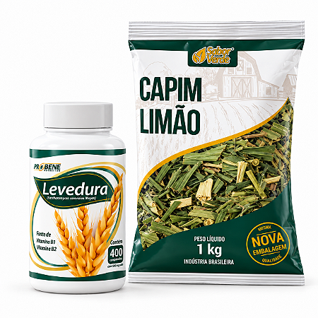 Kit Levedura 400 Comp Probene + Capim-limão 1kg Sabor Verde