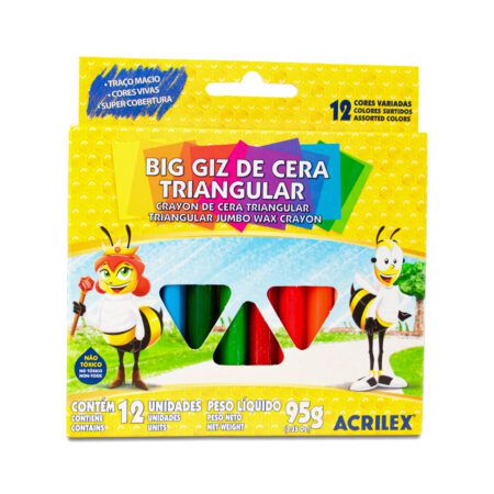 GIZ DE CERA BIG 12 CORES TRIANGULAR