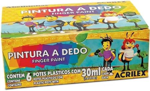 PINTURA A DEDO. CAIXA COM 6 TINTAS