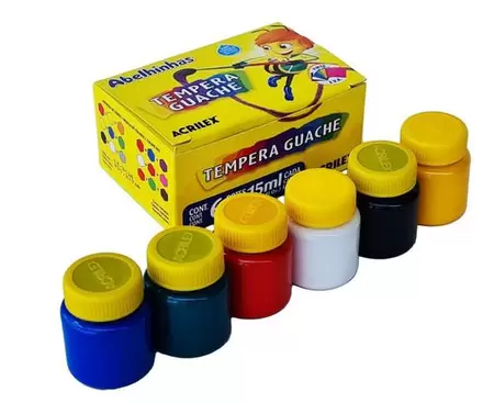 TINTA GUACHE 6CORES 15ML CADA