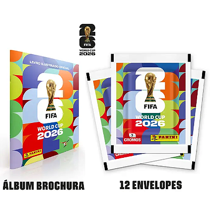 Copa Do Mundo 2026 - Álbum Capa Cartão + 12 Envelopes -FIFA WORLD CUP 2026™️