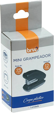 GRAMPEADOR MINI PLÁSTICO 12 FOLHAS PRETO BRW