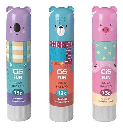 COLA BASTÃO ESCOLAR CIS FUN BICHINHOS FOFOS 13g