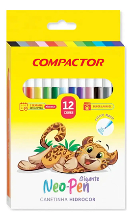 CANETINHA GIGANTE NEO-PEN COMPACTOR 2,0 COM 12 CORES