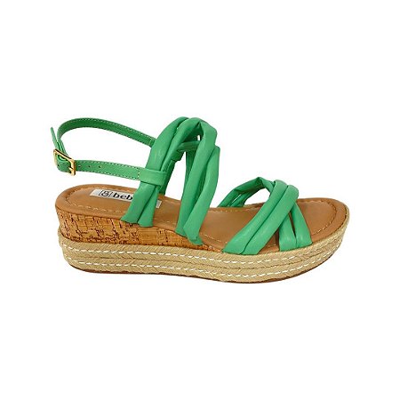 Sandalia Bebece Anabela Capim Feminino - Loja Rei dos Calçados