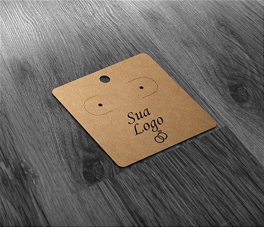 Tag Kraft ou Branca 4,5x4,5cm para Brinco Colocamos Seu Logo