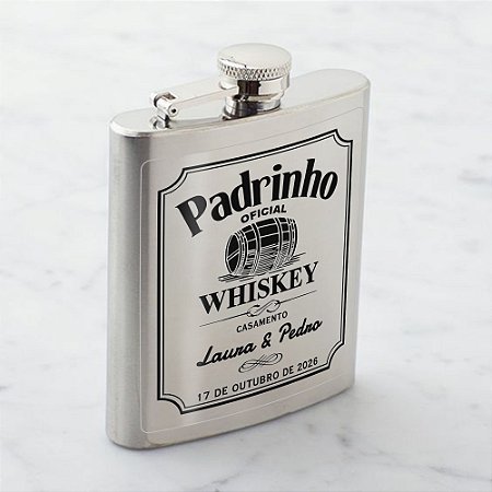 Adesivo 200 a 230ml Transparente Cantil de Whisky do Padrinho Whiskey Vários Modelos