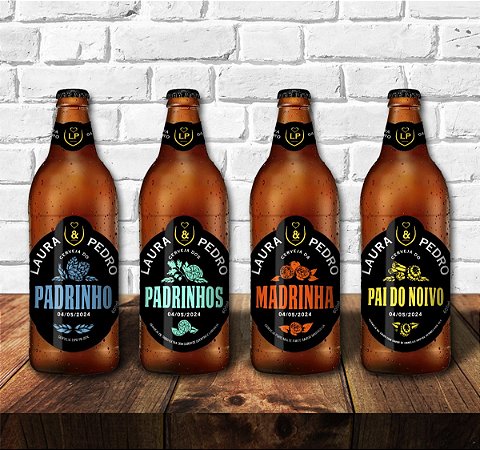 Kit Adesivo Cerveja do Padrinho Rótulos de Cerveja Lembrança Agradecimento Casamento