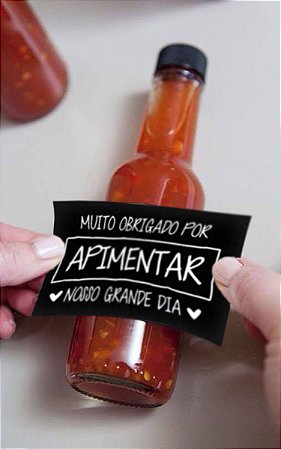 Adesivo 50 ml Obrigado por Apimentar Garrafinhas Black