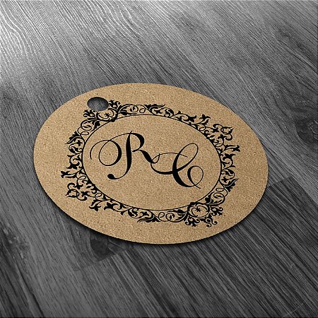 S Tag  Monograma com Cordão de Sisal