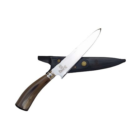 Faca Reta Inox Cabo de Chifre Claro 7"