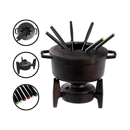 Fondue de Ferro Fundido com Fogareiro