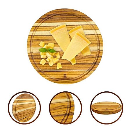 Tábua De Madeira Para Queijo E Legumes Redonda