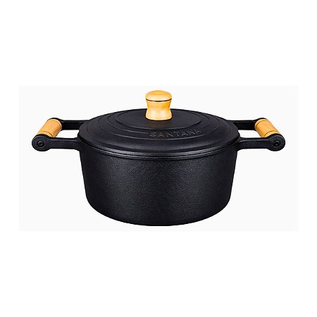 Caçarola Com Tampa Ferro Fundido Panela 2,6 Litros Rústica