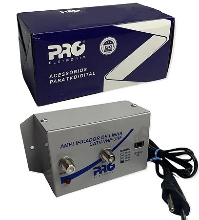 Amplificador de Linha TV Digital 30dB Pro Eletronic