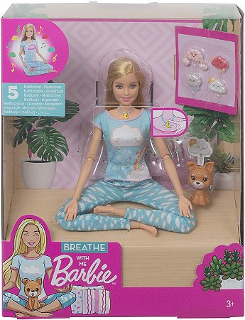 BONECA BARBIE MEDITA COMIGO COM ANIMAIS DE ESTIMACAO GNK01