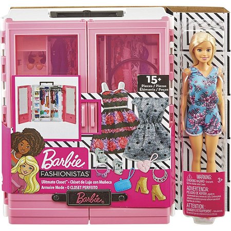 Boneca Barbie Closet de Luxo GBK12 GUARDA-ROUPAS Infantil Fashionista  Acessórios Presente Criança Mattel - Bonecas e Acessórios - Magazine Luiza