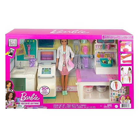 BONECA BARBIE COM CENARIO CLINICA MEDICA GTN 61 - MATTEL