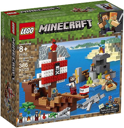 LEGO MINECRAFIT A AVENTURA DO BARCO PIRATA 21152
