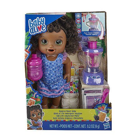 BONECA BABY ALIVE MISTURINHA EXPLOSAO DE SABOR NEGRA E6945
