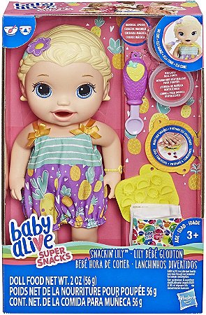 BONECA BABY ALIVE LANCHINHOS DIVERTIDOS LOIRA E5841 - HASBRO