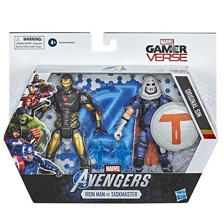BONECO AVENGERS GAME VERSE HOMEM DE FERRO E TASKMASTER 6 POLEGADAS F0123