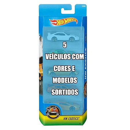KIT COM 5 CARROS HOT WHEEELS SORTIDOS 1806 MATTEL