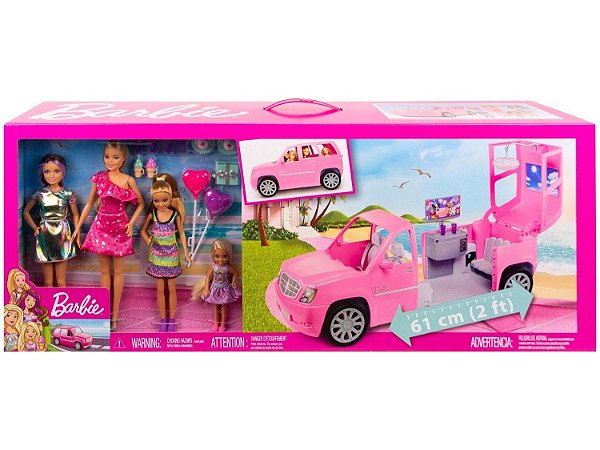 BARBIE COM VEICULO TRANSFORMÁVEL LIMUSINE COM IRMAS GFF58