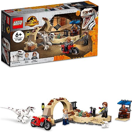 Lego Jurassic World Dinossauro Atrociraptor A perseguição de Motocicleta 76945