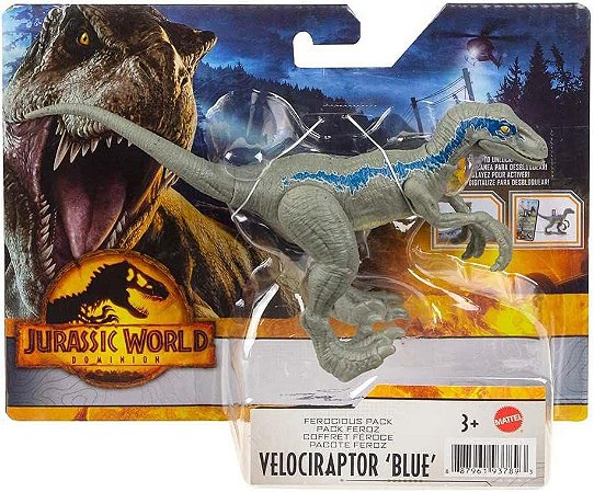 Jurassic World Dominion Dino Velociraptor Blue Mattel HDX18