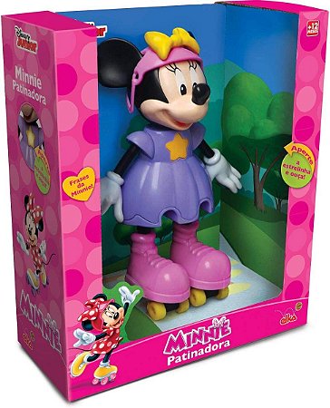 Boneca com Mecanismo Minnie Patinadora 25 Cm Elka 950