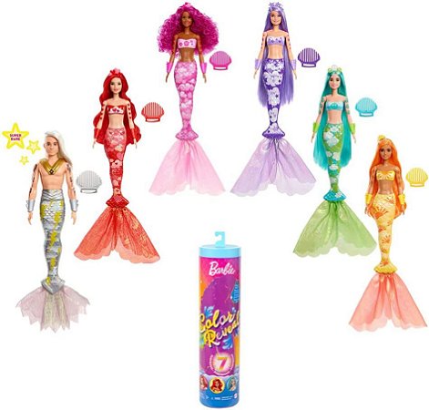 Boneca Barbie Color Reveal Sereia Arco-íris Mattel HDN68