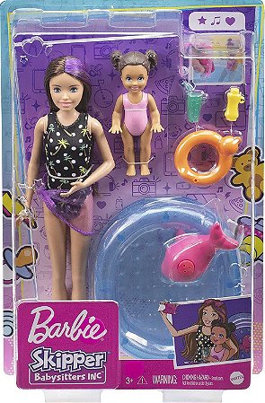 Boneca Barbie Sisters & Pets Skipper Babá Piscina Mattel