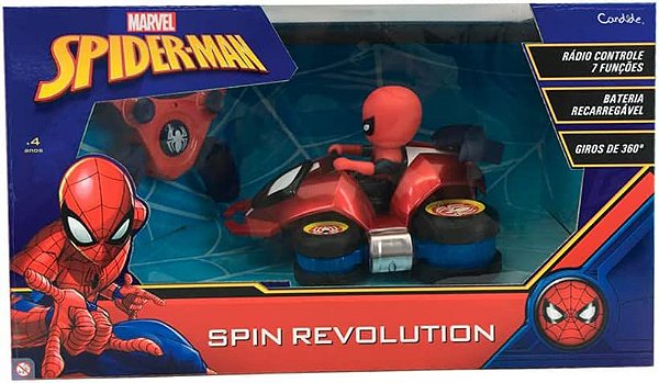 Veículo de Controle Remoto - Disney - Marvel - Homem Aranha - Spin  Revolution - Candide - Vermelho