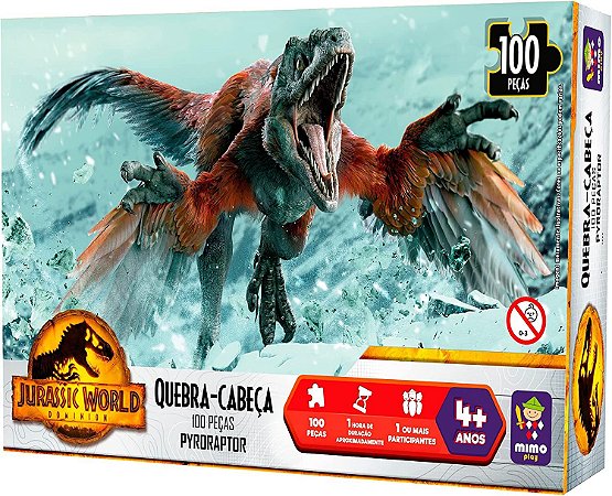 QUEBRA CABEÇA 100 PÇS PYRORAPTOR JURASSIC WORLD 2083