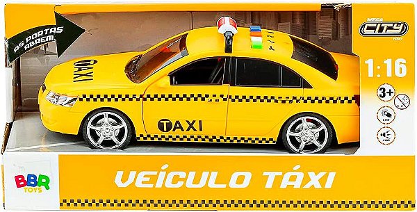 Carrinho de BrinquedoTáxi com Fricção Luz e Som Bbr R33250