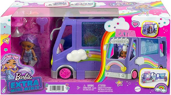Boneca Barbie Extra Mini Minis Tour Bus HKF84 Mattel