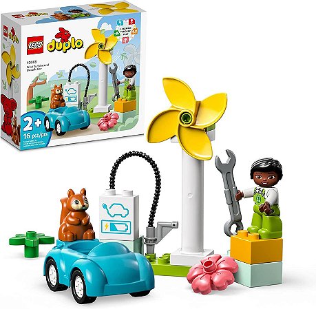 Lego Duplo Town Turbina Eólica e Carro Elétrico 10985