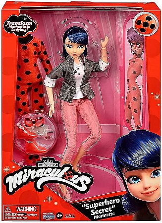 Boneca Miraculous Ladybug Superhero Secret Marinette com Acessórios  Multikids - BR1554 - Distribuidora Tropical Santos