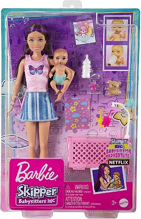 Boneca Barbie Skipper Bebê com Olhos Sonolentos Mattel HJY33