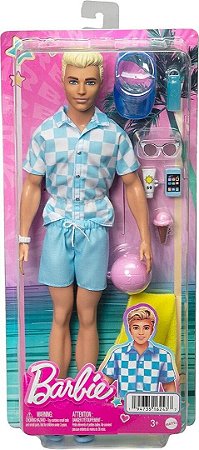 Boneco Barbie O Filme Dia do Praia Ken Mattel HPL74