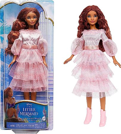 Boneca A Pequena Sereia  Fashion Doll Vestido Rosa HPD90