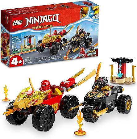 Lego Ninjago Batalha de Carro e Moto de Kai e Ras 71789
